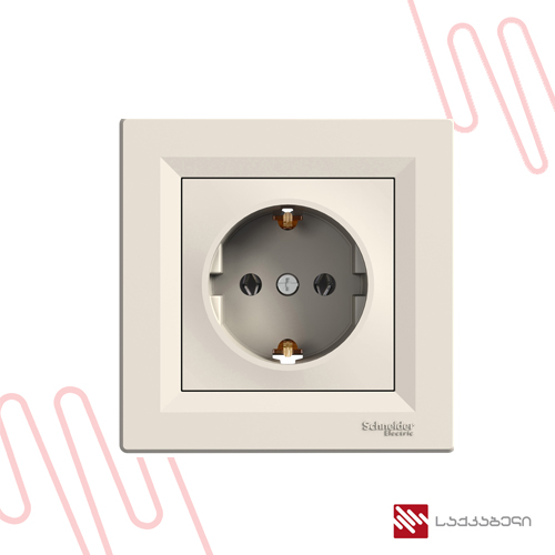 EPH2900123 როზეტი დამიწებით(ბეჟი) — როზეტები და ჩამრთველები